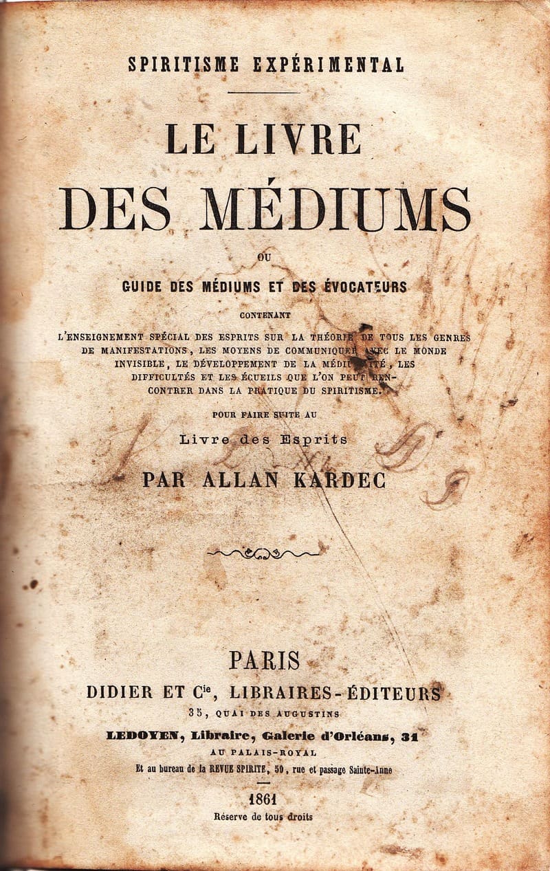 Historical French title page of Le Livre des Médiums by Allan Kardec