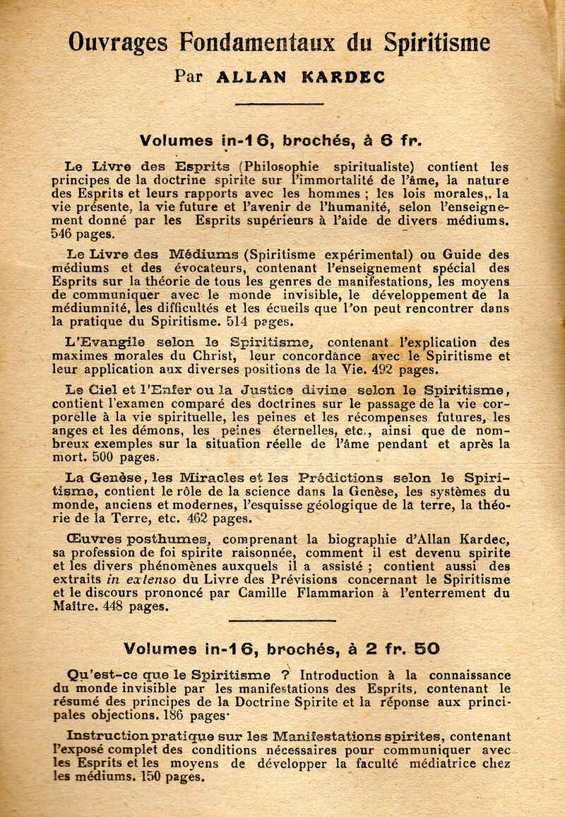 Period list of Allan Kardec’s fundamental Spiritist works